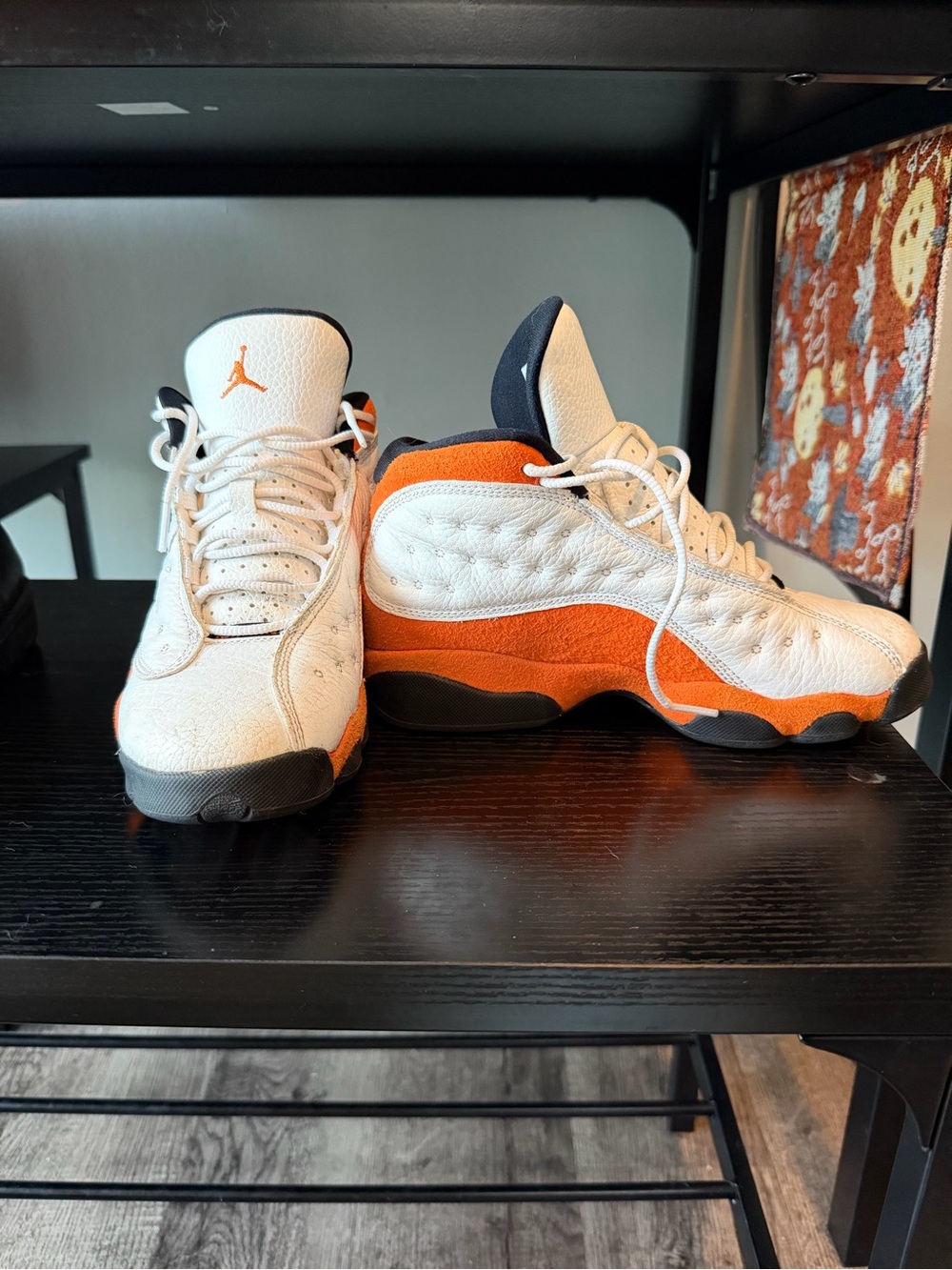 Nike Kids White & Orange Retro Style Basketball Sneakers